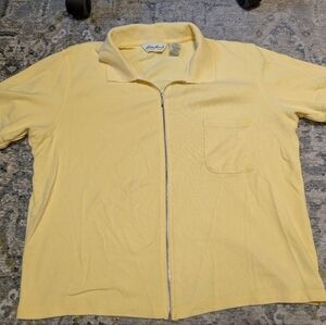 Eddie Bauer Butter Yellow Zip-Up T-Shirt
